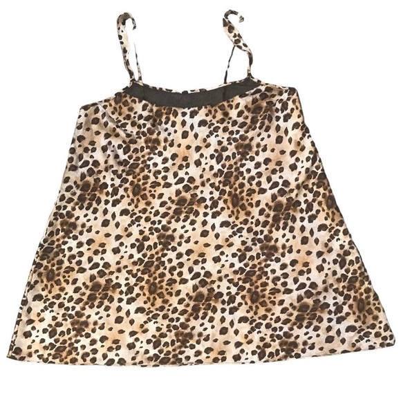 Morgan Taylor Intimates Adjustable Spaghetti Strap Animal Print Nightgown Sleep - Picture 1 of 5